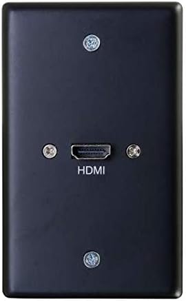 C2G (39878) HDMI Pass Through Single Gang Electrical Distribution Wall Plate Black