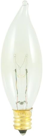 Bulbrite 403140 40CFC/25/3 40-Watt Incandescent Flame Tip CA8 Chandelier Bulb, Candelabra Base,
