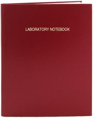 BookFactory Red Lab Notebook - 240 Pages, 8 7/8" x 11 1/4", Red Imitation Leather Cover