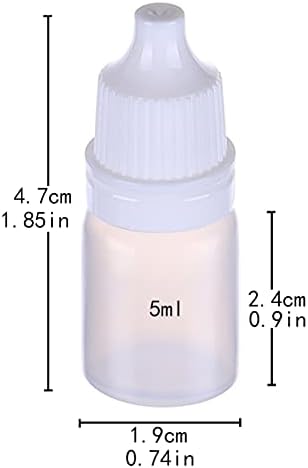 HLLMX 8 PCS Empty Plastic Squeezable Dropper Bottle Portable Empty Squeezable Dropper Bottle Container with Screw Cap Essential Oil Container 5ML by HLLMX