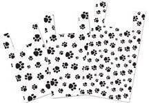 Paw Print T-Shirt Bags, 12 x 7 x 22", .5 Mil Plastic - Great for Grocery & Gifts