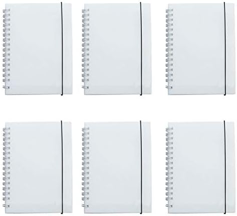 Yansanido 6 Pcs A6 Clear Hardcover Spiral Notebooks, 5.7 Inch x 4.1 Inch, 160 Pages (80 Sheets) Graph Paper