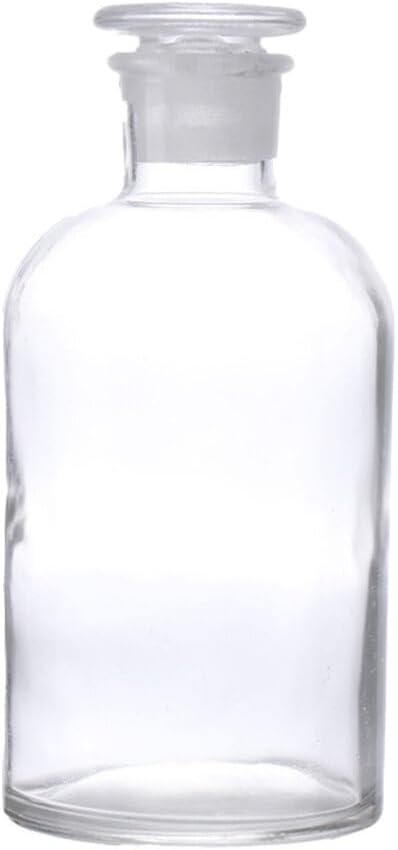 Baluue 250mL Clear Lab Chemicals Bottle, Narrow Mouth Reagent Bottle with Ground Glass Stopper