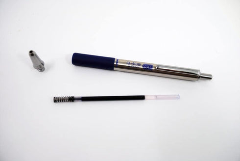 Zebra Pen G-402 Stainless Steel Retractable Gel Pen, Premium Metal Barrel, Fine Point, 0.5mm, Black and Blue Ink, 4-Pack