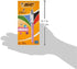 BIC 4 Colours Shine Ballpoint Pens - Box of 12, Metallic Pink Body with 4 Ink Colours