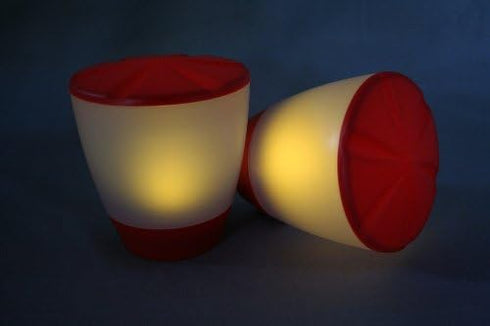 Turner-Red01 Solar Patio Table Lamp with LED Candle Accent Light