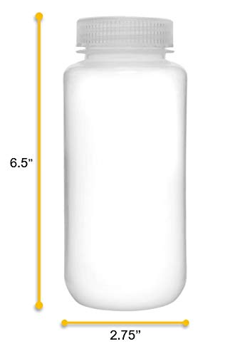 EISCO Reagent Bottle, 500ml Wide Mouth with Screw Cap, Polypropylene, Translucent