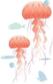 WiggleWalls 7 Inch Jellyfish Jelly Fish Decal Tropical Coral Reef Fish Sea Beach