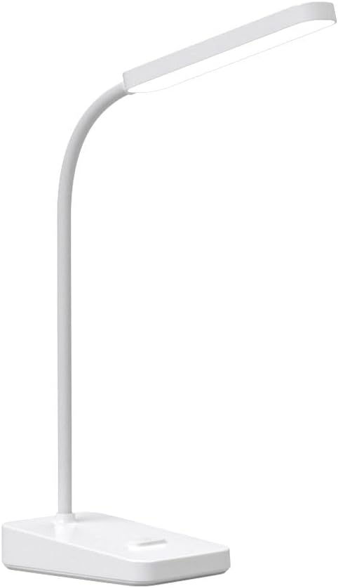 LED Desk Lamp, USB Powered Desk Light, White, Daylight White, with Smartphone Stand Included