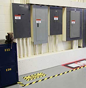 Black & Yellow Hazard Safety Floor Tape, 3 inch x 54 feet, Ideal for Walls, Floors, Pipes