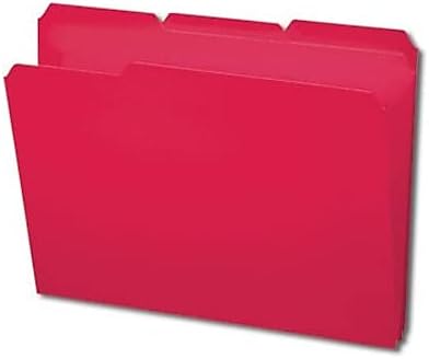 Smead Poly File Folder - 1/3-Cut Tab, Letter Size, Red - 24 per Box