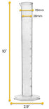 EISCO 12PK Graduated Cylinders, 100mL - Class B Tolerance, Octagonal Base, Polypropylene Plastic
