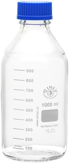United Scientific Supplies SIMAX 1000mL (1L) Laboratory Grade, Leakproof, Media Bottle, with GL45 Screw Cap, 1 Each (BM1000-EA) by United Scientific