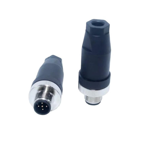 2Pcs M12 5 Pin Male Circular Connector, IP67 Waterproof Industrial Sensor Adapter for PG7 Cable 125V 4A AC/DC