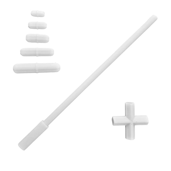 7pc PTFE Stir Bars Set for Magnetic Stirrer Mixer - Straight (15,20,25,35,50 mm), Cross (38 mm), Retriever (250 mm)