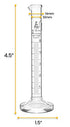 EISCO Graduated Cylinder, 5ml Class A Tolerance ±0.05ml, Round Base, White Graduations, Borosilicate 3.3 Glass