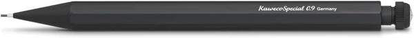 Kaweco SPECIAL Mechanical Pencil, Black, 0.9 mm, Premium Aluminium, 14 cm, Refillable with Eraser