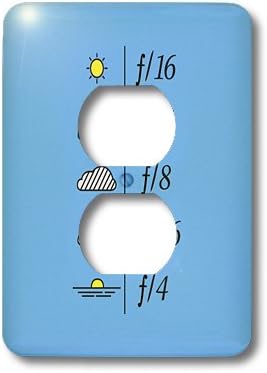3dRose lsp_37763_6 2 Daylight Exposure Guide and Light Metering Aperture Table On Light Blue Background Plug Outlet