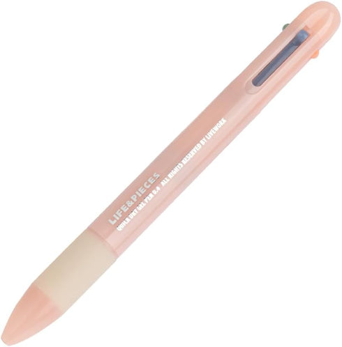 Korea Life&Pieces 0.4 mm 4 Color Quick Dry Gel Pen, Made in Korea, 1 Pcs 4 Colors Ball Pen (APRICOT)