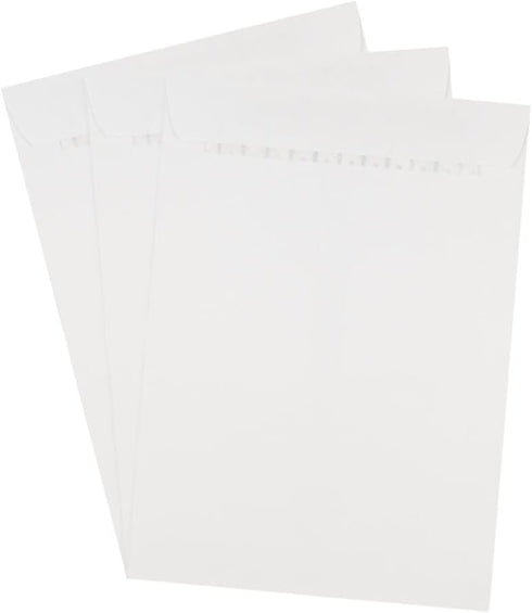 JAM PAPER 7 1/2 x 10 1/2 Open End Commercial Envelopes with Peel and Seal Closure - White - 50/Pack