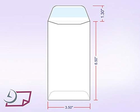 NextDay Labels #7 Coin Envelopes - 100-Pack White Peel & Seal Money Envelopes for Cash, Coins, Jewelry