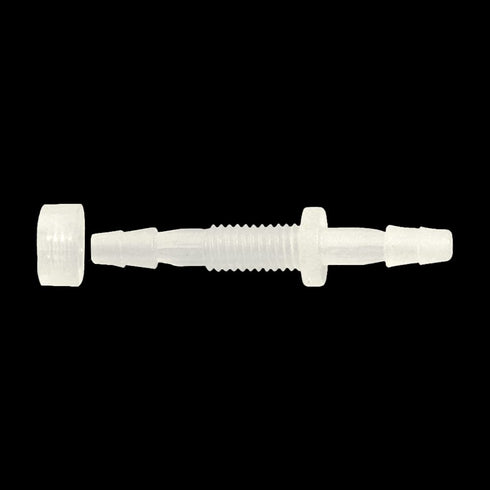Feelers 1/4" Hose Barb Thru-Bulk Bulkhead Fitting - Plastic Adapter Union Mender Splicer with Gasket