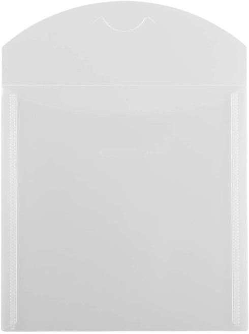 JAM PAPER Plastic Envelopes with Tuck Flap Closure, Square, 6 1/8 x 6 1/8, Clear, 12/Pack