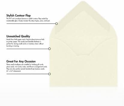 LUXPaper #17 Mini Envelopes | 2 11/16" x 3 11/16" | Natural | 70lb. Text | 50 Qty
