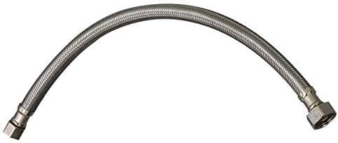 Plumb Pak PP23802 Faucet Supply Tube, 3/8 X 1/2 In, Compression X Fip, 16 In L, Stainless Steel