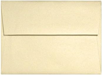 LUXPaper A4 Invitation Envelopes, Peel & Press, 4 1/4" x 6 1/4", Champagne Metallic, 80lb. Text, 50 Qty