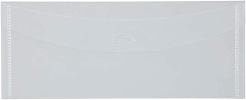JAM PAPER Plastic Envelopes with Tuck Flap Closure - #10 Business - 4 x 10 - Clear - 12/Pack