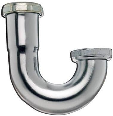 KEENEY 10487K 22-Gauge J-Bend Sink Trap with Captured Nut, Chrome, 1-1/4-Inch by 1-1/4-Inch
