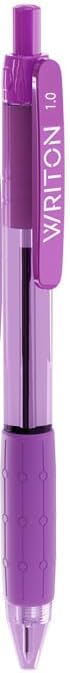 Writon 24 Pack Retractable Ballpoint Pens, Comfort Grip, 1.0mm Medium Point, Purple Ink