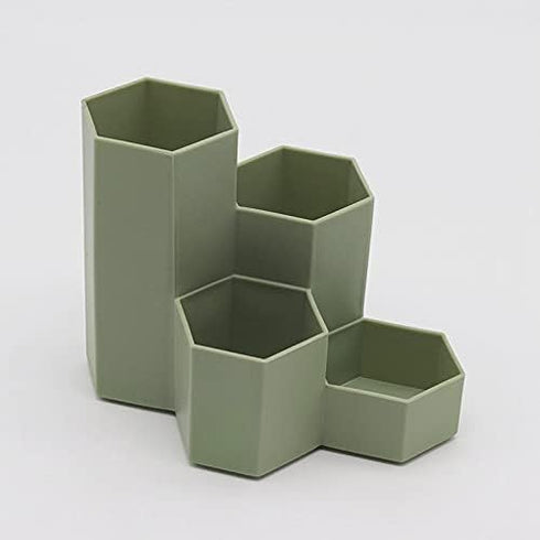 Pencil Holder Pen Cup, Makeup Brush Holder, Desktop Organizer Storage Case with 4 Compartments for Office Supplies