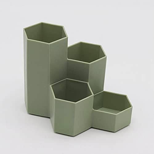 Pencil Holder Pen Cup, Makeup Brush Holder, Desktop Organizer Storage Case with 4 Compartments for Office Supplies