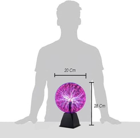 8", (8inch, Tradeopia Plasma Ball Static Electricity, Plasma Lamp, Touch & Sound Sensitive, Plug-in Electric Ball