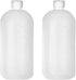 2PCS 1000ml/34oz Empty Plastic Graduated Lab Chemical Container, Reagent Bottle with Inner Plug for Liquid Storage