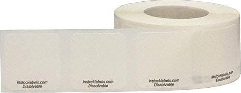 Dissolvable Food Storage Labels, Blank Shelf Life Stickers for Food Rotation Prep, 1 Inch Square, 500 Adhesive Stickers