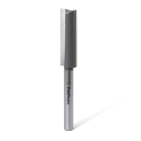 FivePears Straight Router Bits 1/4 Inch Shank Double Flute, 3/8 Inch Cutting