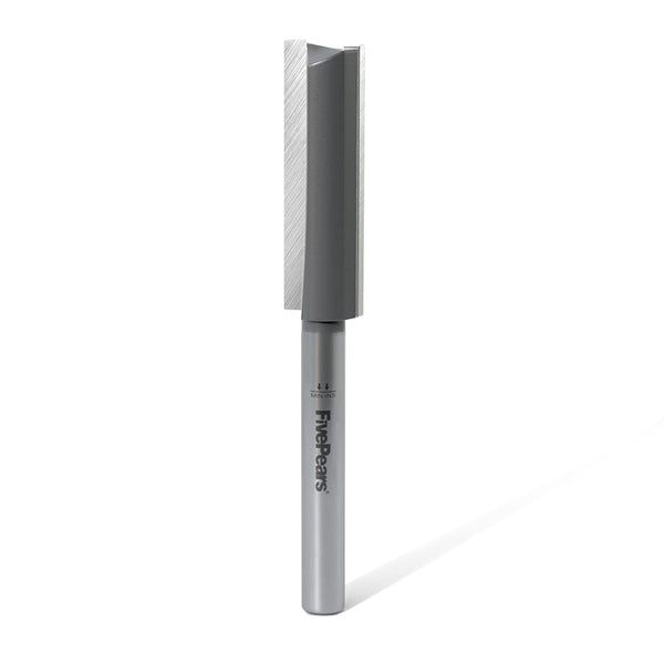 FivePears Straight Router Bits 1/4 Inch Shank Double Flute, 3/8 Inch Cutting