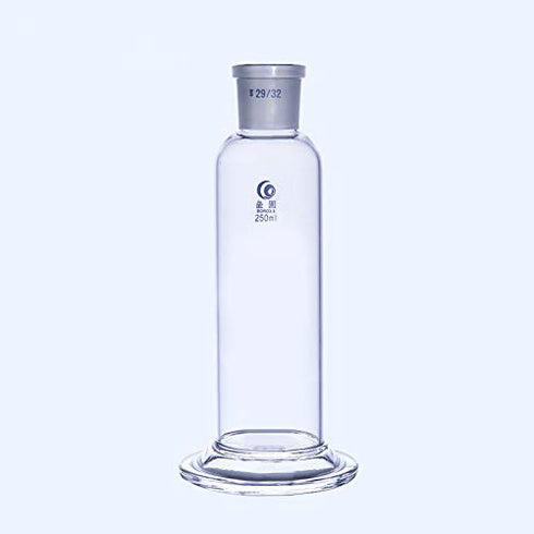 Lab Gas Washing Bottle Glass 250ML Vacuum Trap for Chemistry Lab Glassware Kit with Two Bend Tubes 29/32 Joint