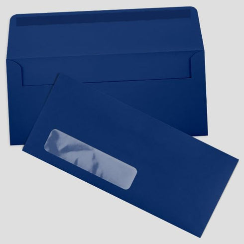 LUXPaper #10 Business Window Envelopes | 4 1/8" x 9 1/2" | Navy Blue | 50 Qty