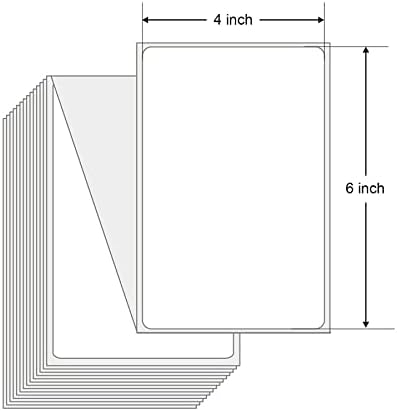 MakerKing 4x6 (200 White Mailing Fanfold Postage Thermal Labels Labels) - Compatible with Rollo, MUNBYN, iDPRT, Polono