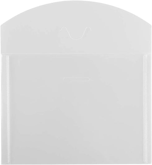 JAM PAPER Plastic Envelopes with Tuck Flap Closure - Booklet - 5 1/2 x 7 3/8 - Clear - 12/Pack