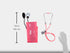 Set #330 EMI Professional Deluxe Aneroid Sphygmomanometer and Sprague Rappaport Stethoscope Kit (Pink)