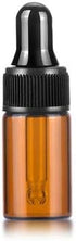 50 Pack, 3ml Amber Glass Dropper Vial for Essential Oils, Empty Glass Eye Dropper Bottle with Black Screw Cap