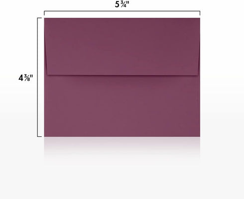 LUXPaper A2 Invitation Envelopes, Peel & Press, 4 3/8" x 5 3/4", Vintage Plum, 80lb. Text, 50 Qty
