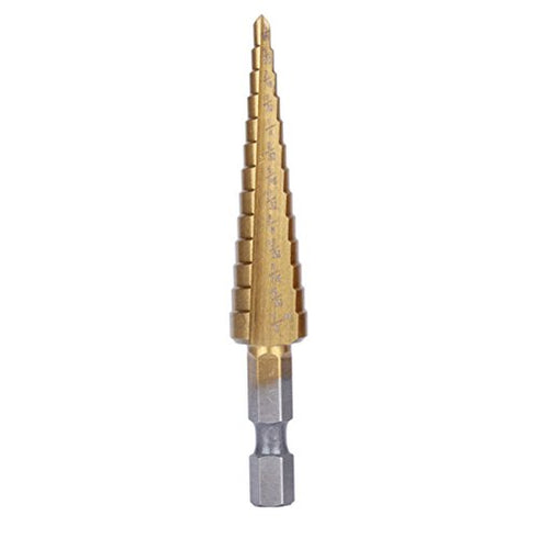 3Pcs/Set High Speed Steel Titanium Step Drill Bit Set, Impact Driver Compatible, 28 (1/8-3/4'') with Pouch