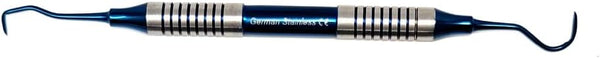 HIGH TECH INSTRUMENTS Dental Curette Hollow Handle, Blue Titanium Coated Professional Teeth Cleaning Calculus Remover