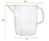 EISCO Plastic Pitcher, 2000mL (2L) - Short Form, Euro Design, Molded Graduations, Chemical Resistant & Autoclavable